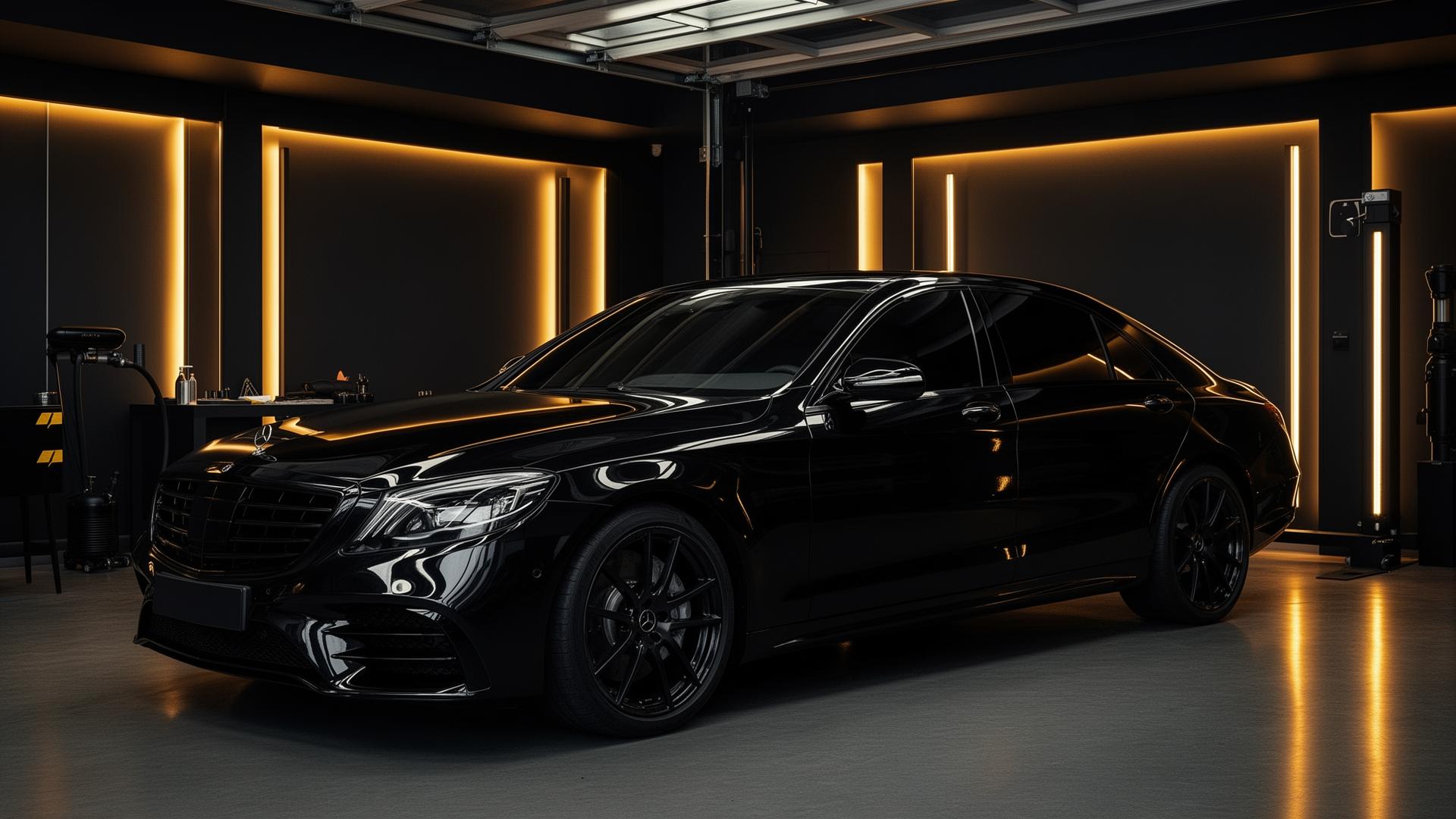 Luxury car with tinted windows